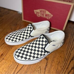 Sz 11 - Checkered Vans Slip On